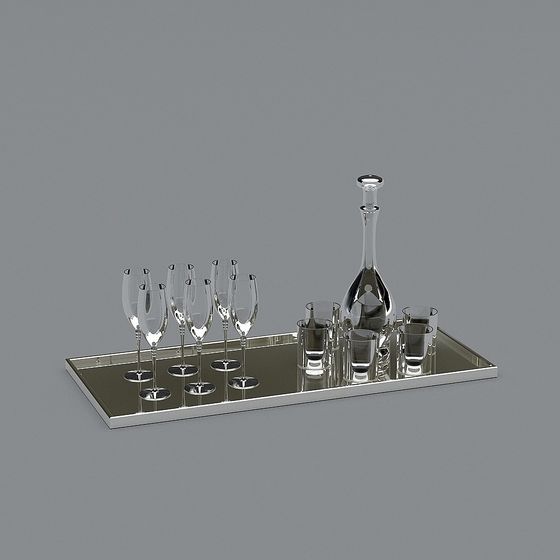 Elegant Barware 3D Model for Modern Aesthetics