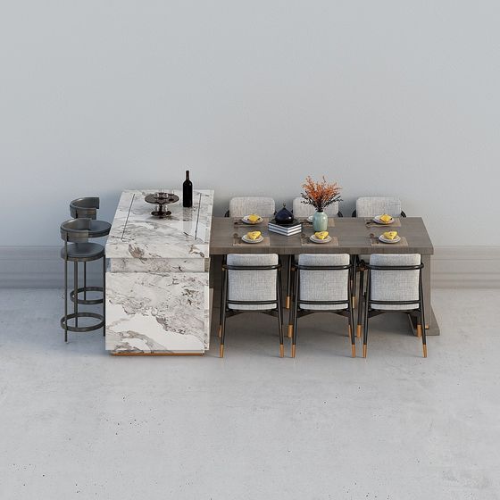 Urban Living Room Dining Table 3D model