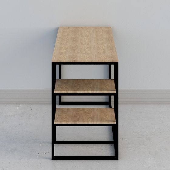 Stylish Industrial Bookshelf 3D model