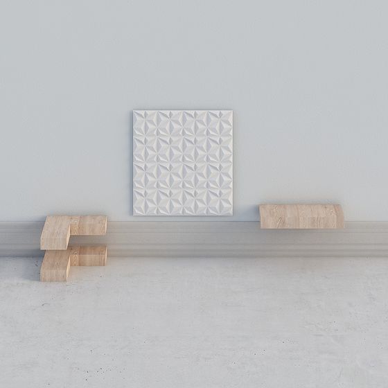 Stylish Geometric Wall Panel 3D model
