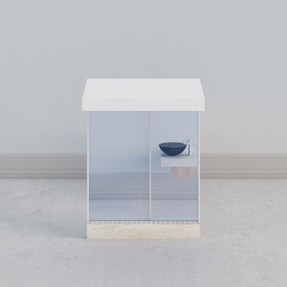 Minimalist Glass Display Cabinet 3D model