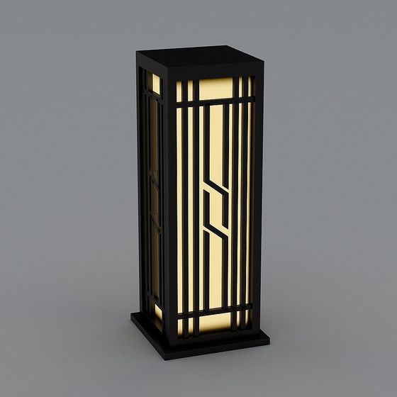 New Chinese Outdoor Lawn Lamp in Wood Color