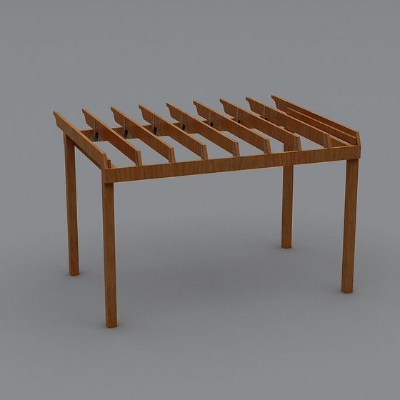 Minimalist Wooden Pavilion 3D model