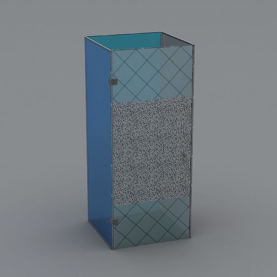 Contemporary Glass Display Cabinet 3D model