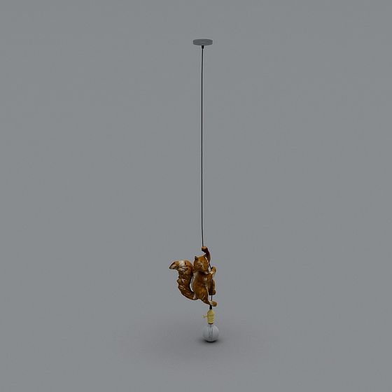 Hanging Cat Pendant Light 3D model