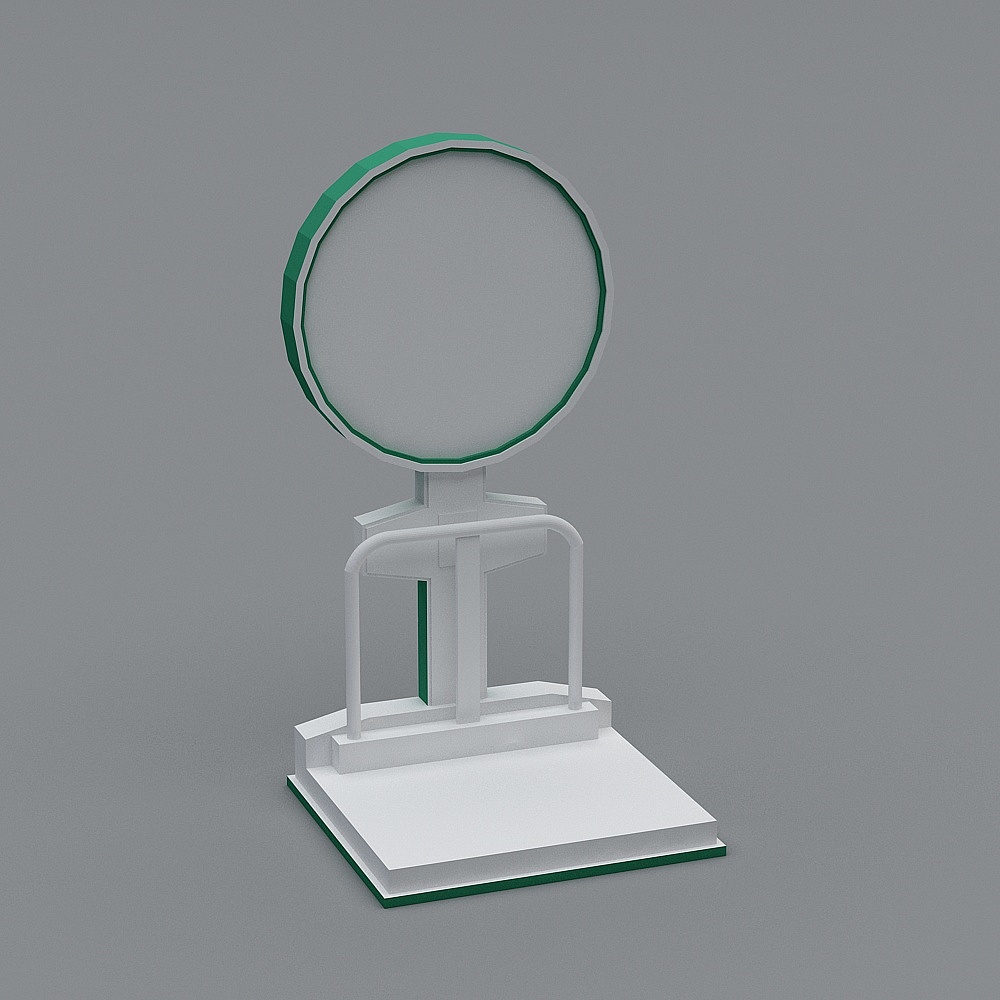 Futuristic Mirror Low-Poly 3D model