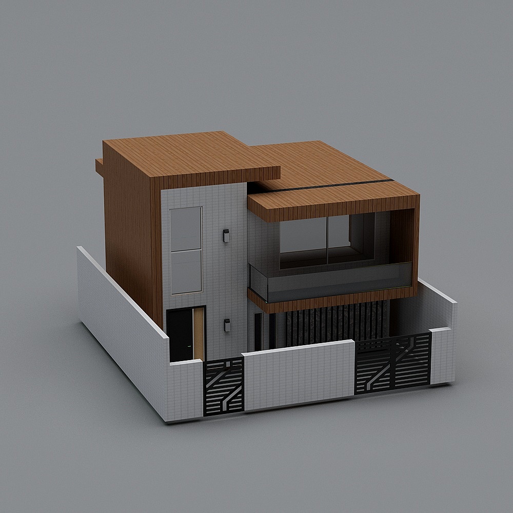 Urban Cottage Low Poly 3D model
