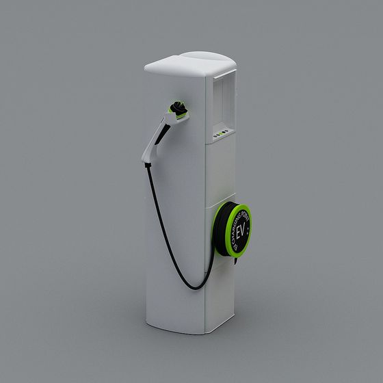 Stylish EV Charging Station 3D model for Modern Environments