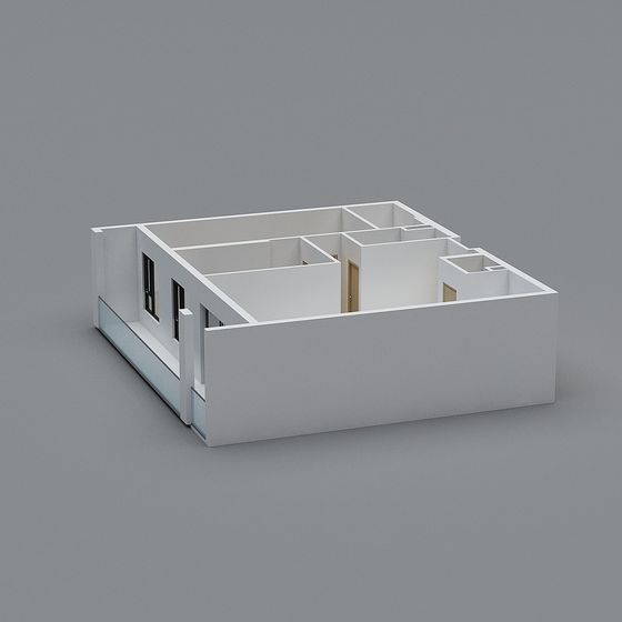 Minimalist 3D Model for Modern Architecture