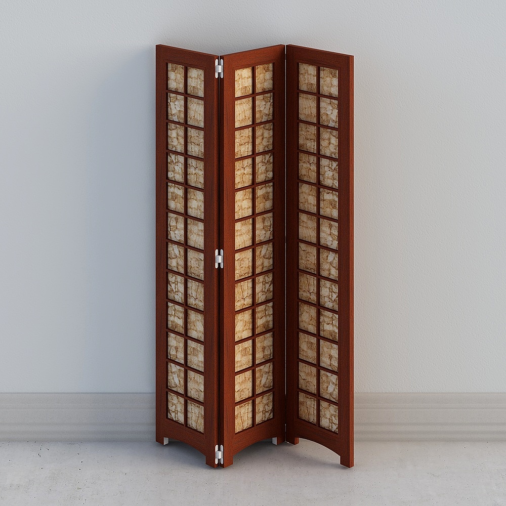 Pantalla de 3 paneles JSB - Cuadrícula Shoji