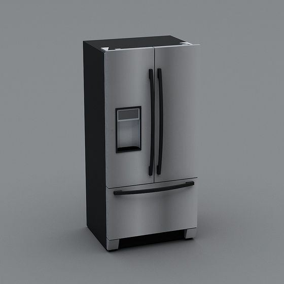 Futuristic Low-Poly Refrigerator 3D model