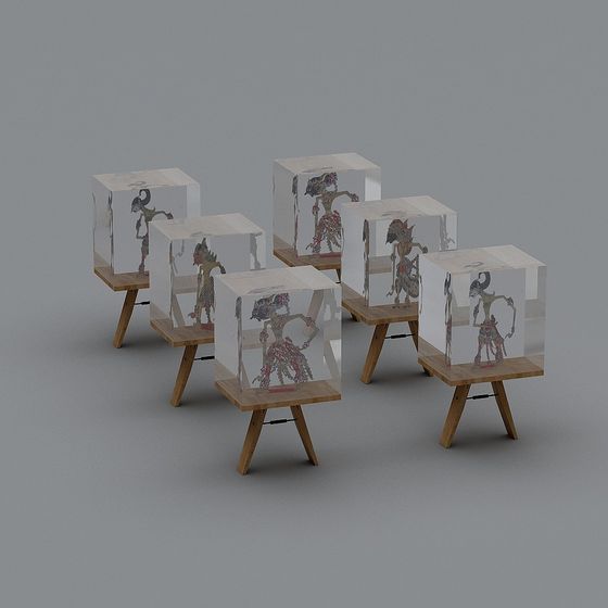 Modern Shadow Puppet Art 3D model