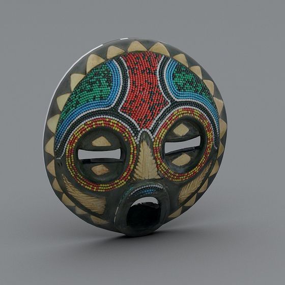 African Beaded Mask 3D model