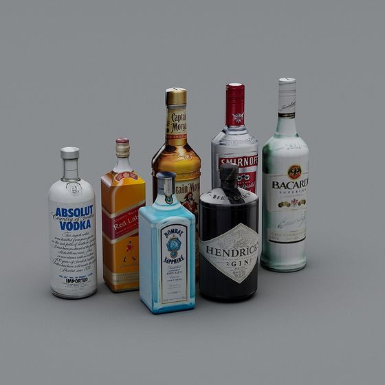 Charming Wine Bottle Collection 3D model