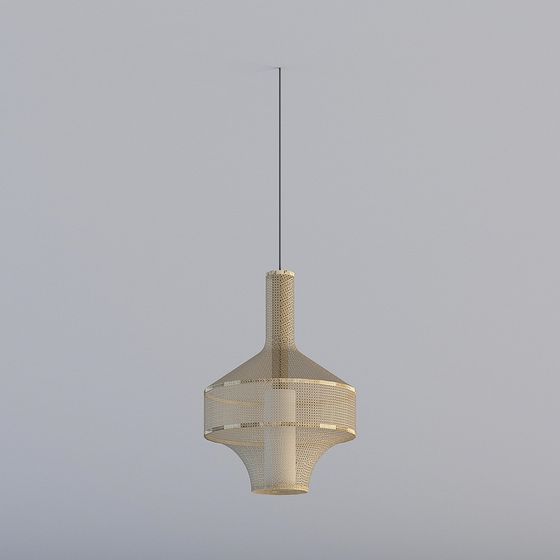 Stylish Geometric Pendant Light 3D model for Modern Interiors