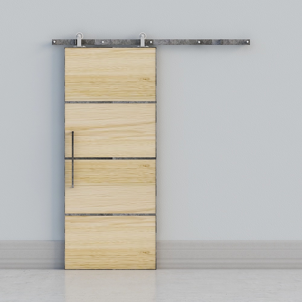 Porte coulissante en bois et métal