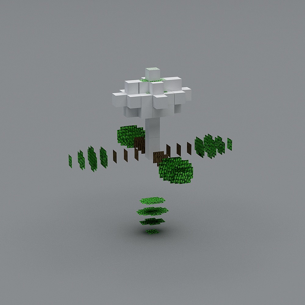 Pixel Mushroom 3D model - Low Poly Art