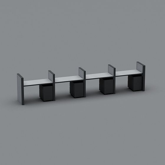 Minimalist Office Desk 3D Model