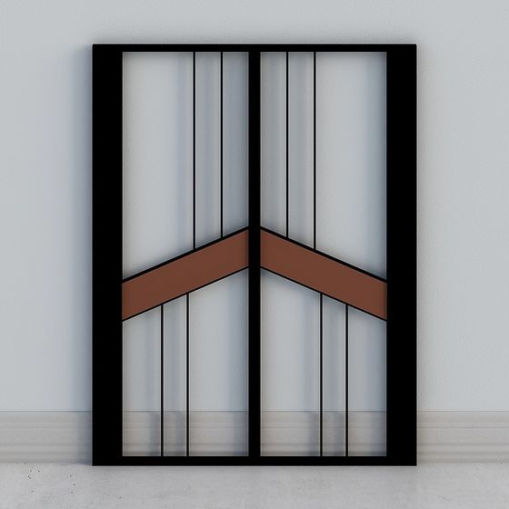 Elegant Low-Poly Glass Door 3D model