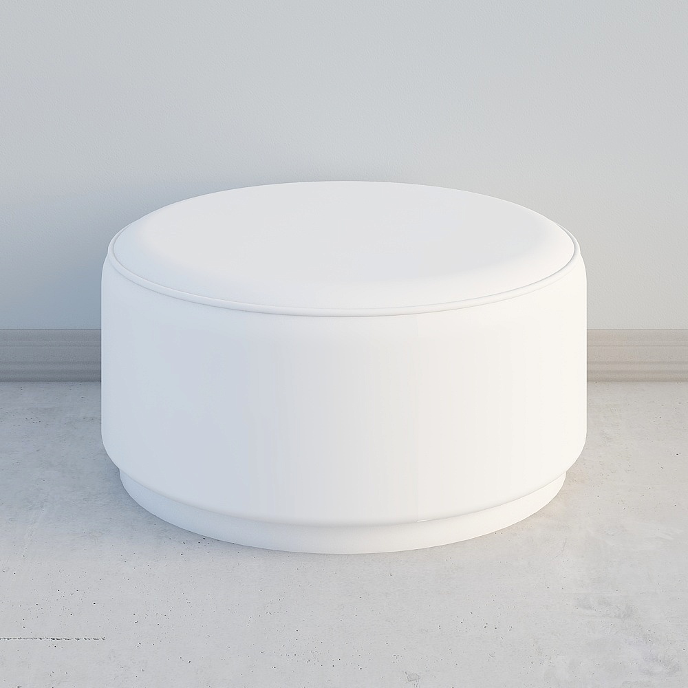 Minimalist Round Ottoman 3D model