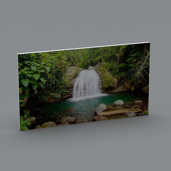 Serene Waterfall Scene 3D model
