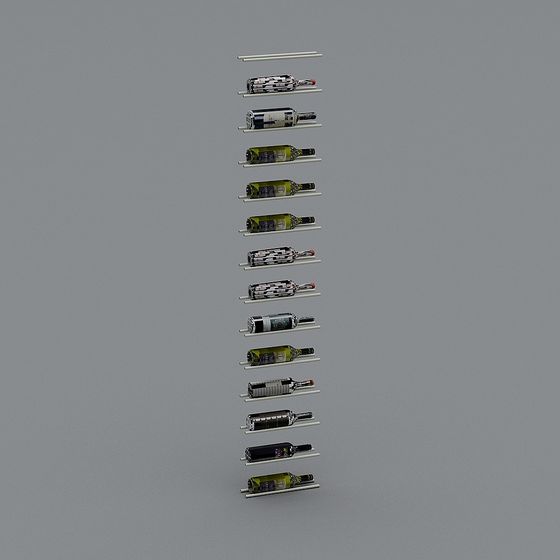 Stylish Bottle Display Rack 3D model