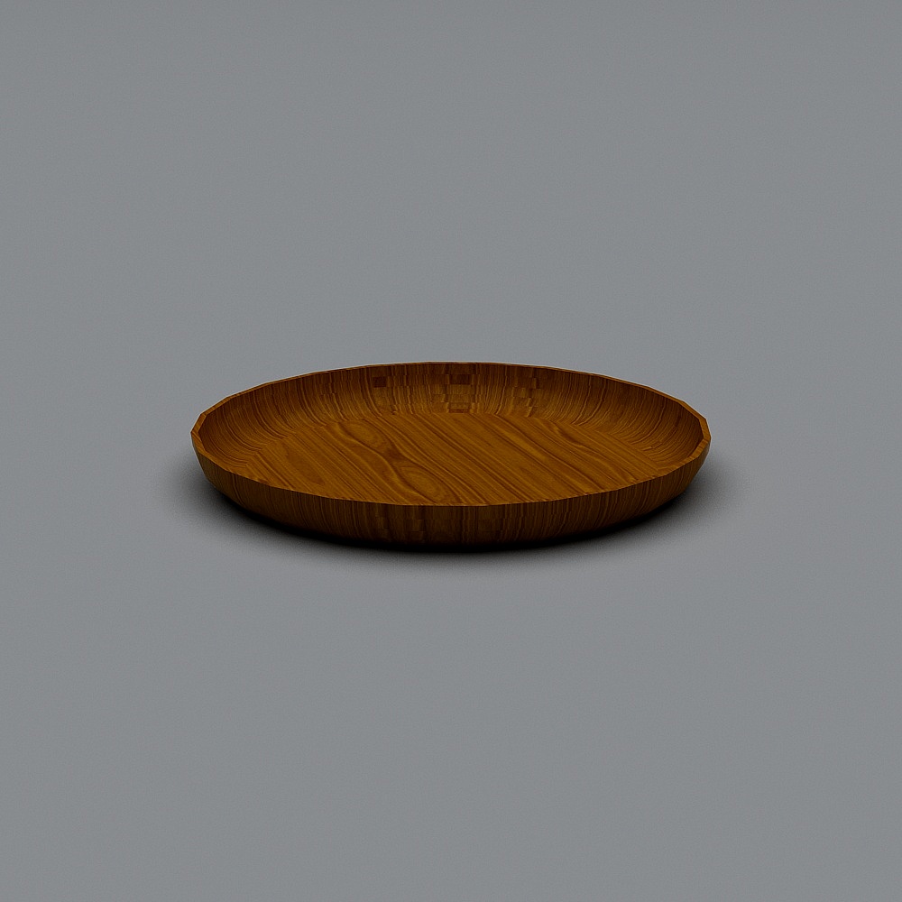 Realistic Wooden Tray 3D model