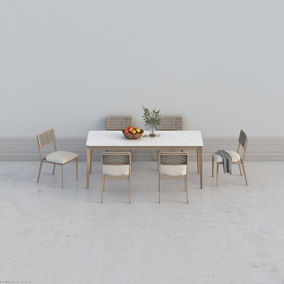 Urban Living Room Table and Chair Set 3D model