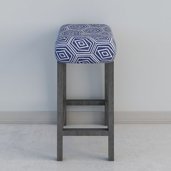 Geometric Bar Stool 3D model for Contemporary Spaces