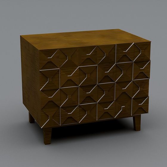 Geometric Elegance Cabinet 3D model