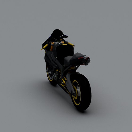 Futuristic Low-Poly Motorcycle 3D model