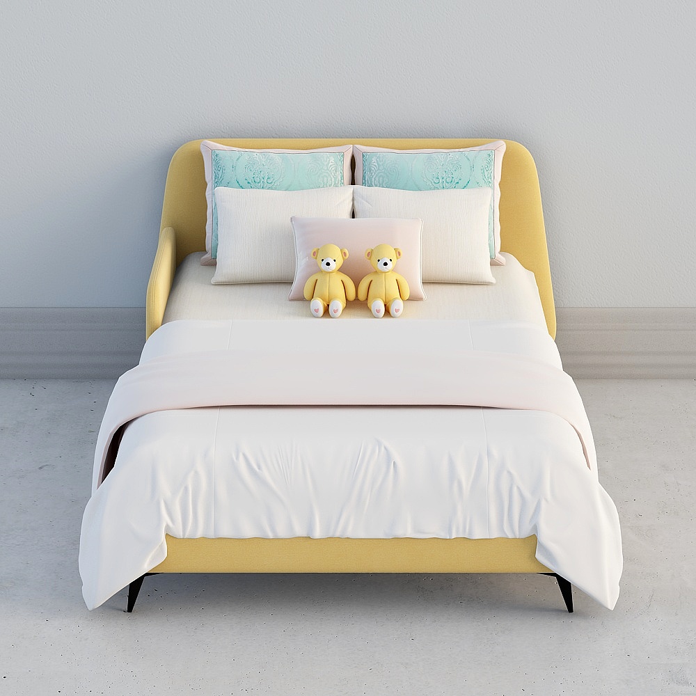 Zhida Home - Letto singolo in legno massello per bambini con fiori verdi 1.2m ZB2102