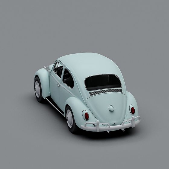 Classic Beetle Low-Poly 3D Model