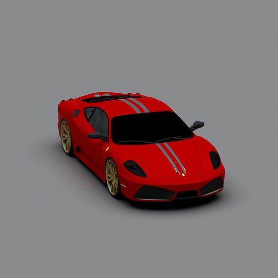 Sleek Low-Poly Sports Car 3D Model