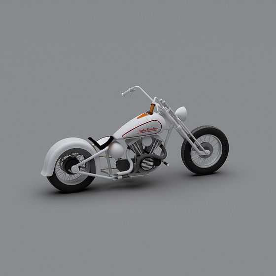 Low Poly Harley Davidson Motorcycle 3D Model
