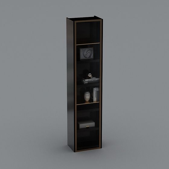 Elegant Low-Polygon Bookshelf 3D model