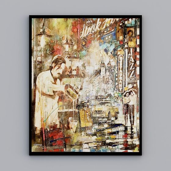 Vibrant Jazz Bar Low-Poly 3D Model