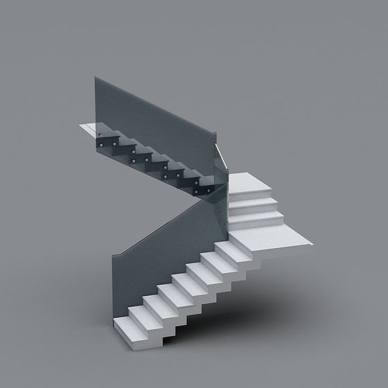 Modern Abstract 3D Staircase Model Design