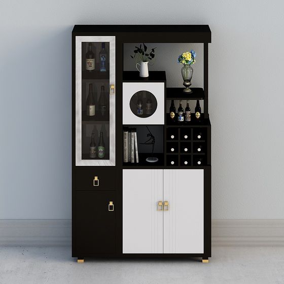 Elegant Polygonal Wine Cabinet 3D model