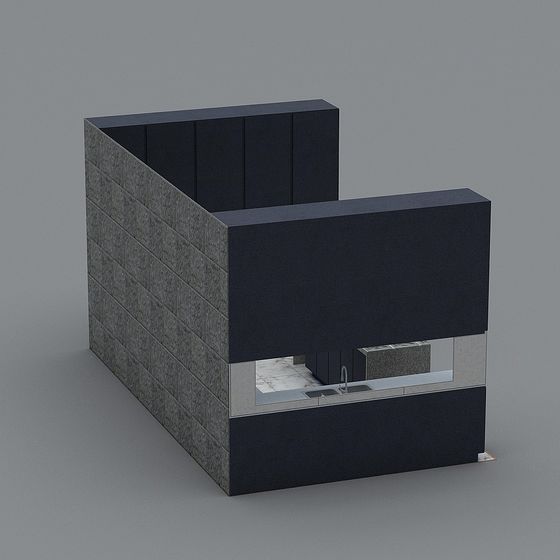 Sophisticated Low-Poly Urban Space 3D model