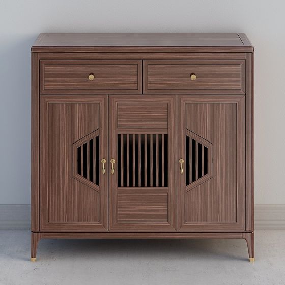 Vintage Wooden Cabinet 3D model