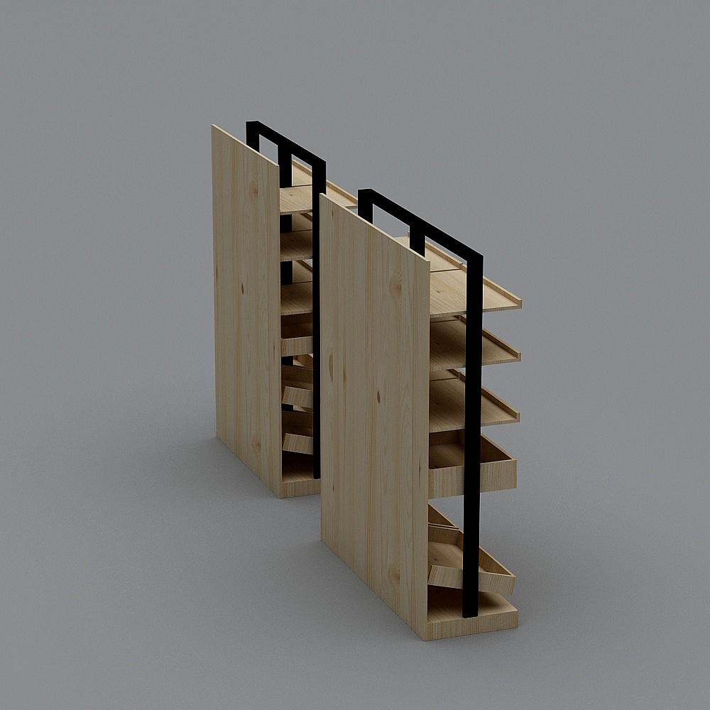 Stylish Wooden Staircase 3D model for Modern Interiors