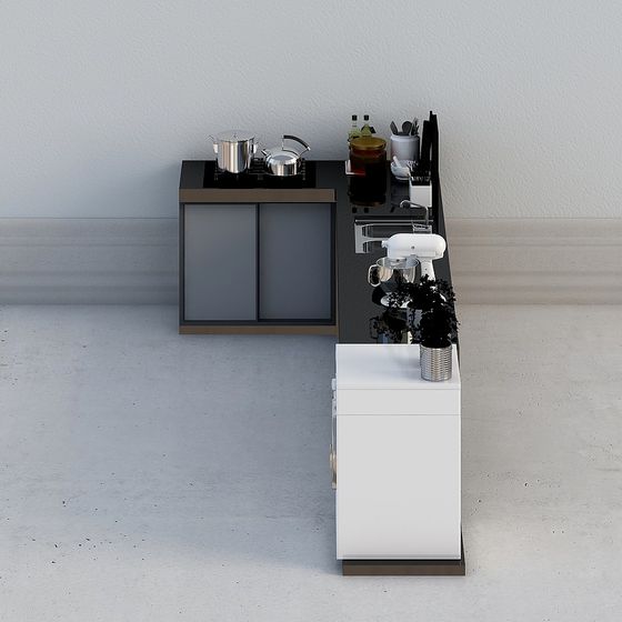 Modern Minimalist Kitchen Island 3D model