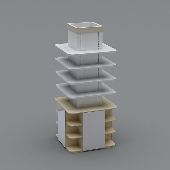 Stylish Low-Poly Shelf 3D Model for Modern Interiors