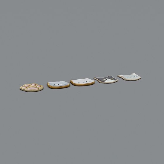 Adorable Cat Cookies 3D Model