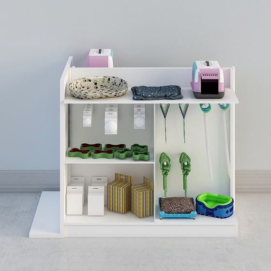 Minimalist Pet Storage Rack 3D model for Creative Spaces