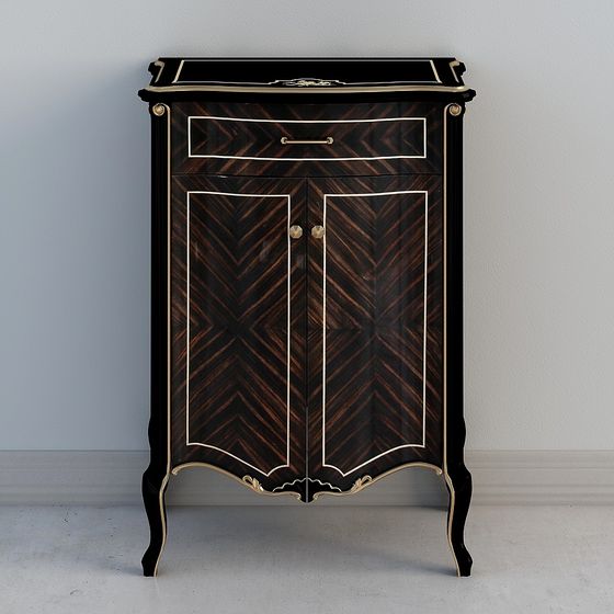 Elegant Vintage Piano Cabinet 3D model