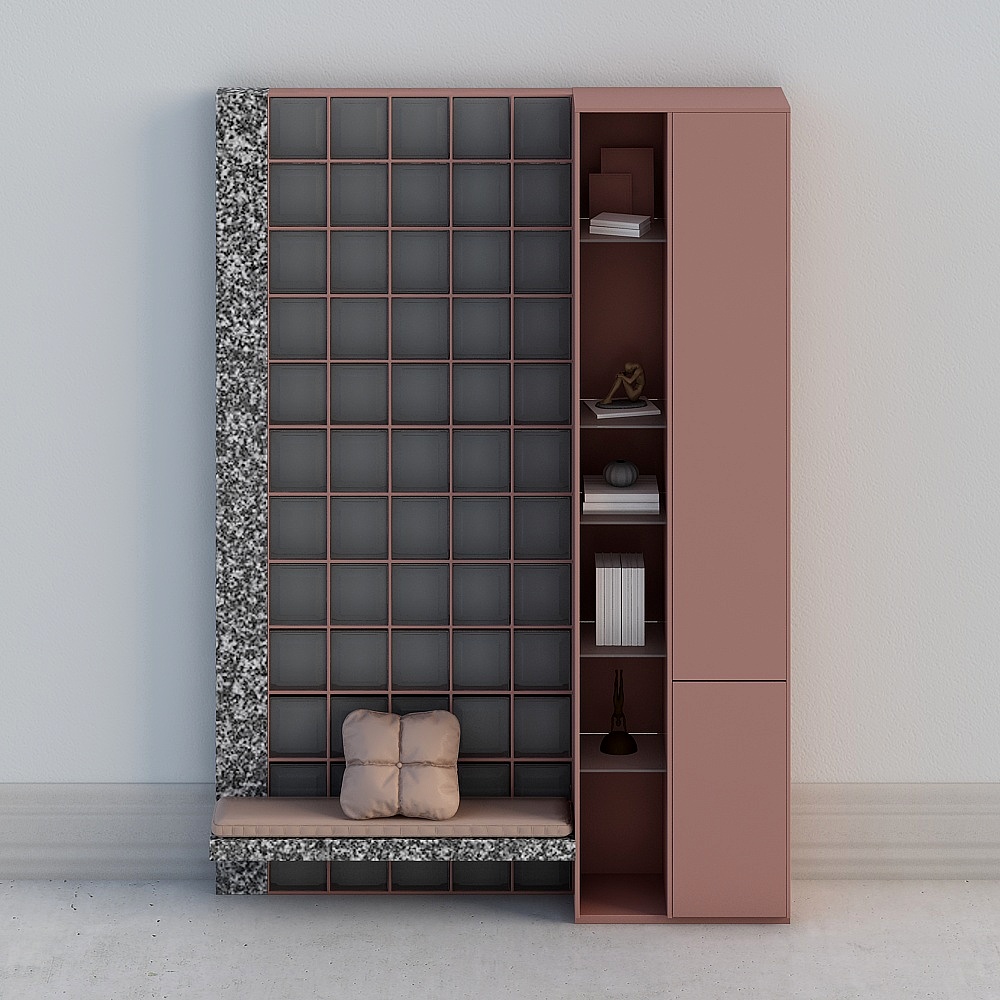 Современный пуф для смены обуви, декоративный шкаф _SU8