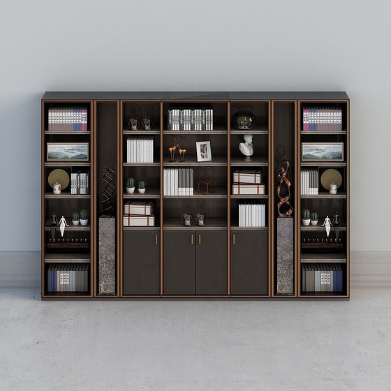 Elegant Low-Polygon Bookshelf 3D model