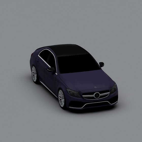 Stylish Low-Polygon Mercedes Sedan 3D model
